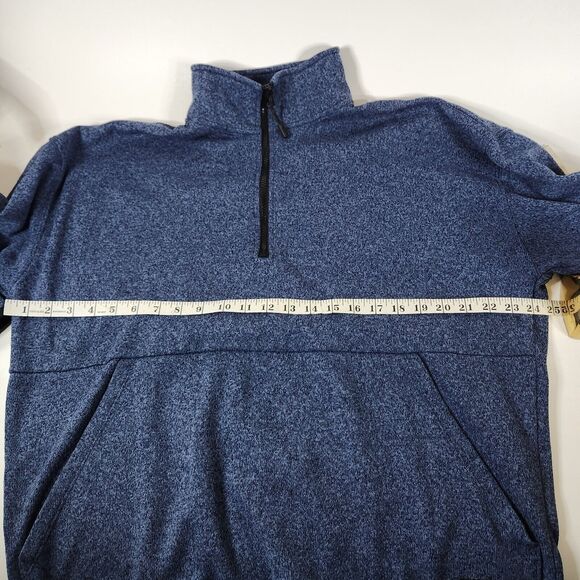 Victoria's Secret PINK Fleece Sweatshirt Heather Blue Pullover Quarter Zip Knit - Picture 7 of 8